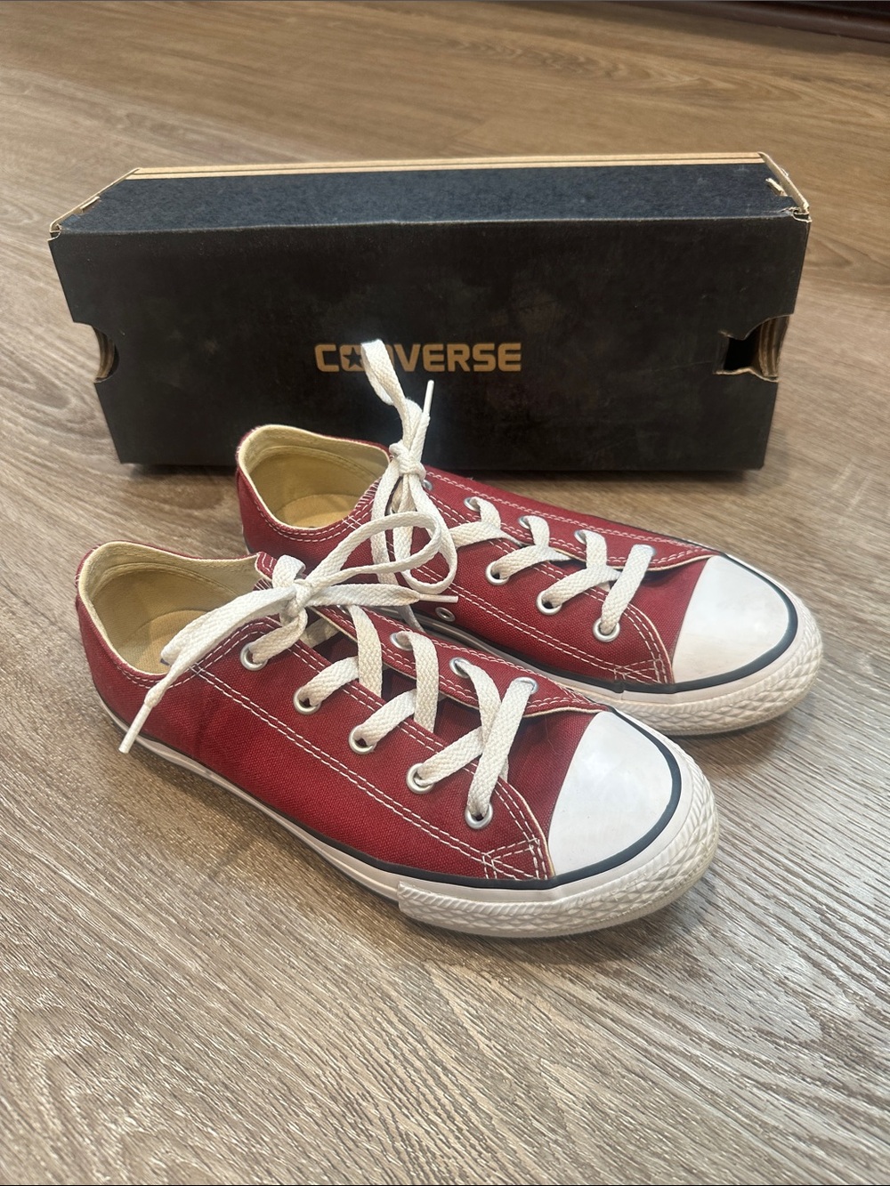 Converse Kids Red Low Top Canvas Sneakers